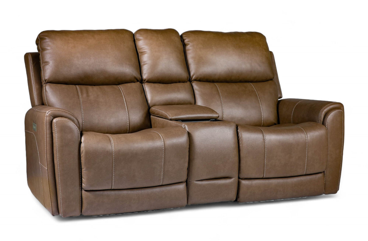 Flexsteel Cougar Cappuccino Power Reclining Loveseat | Gallery Furniture